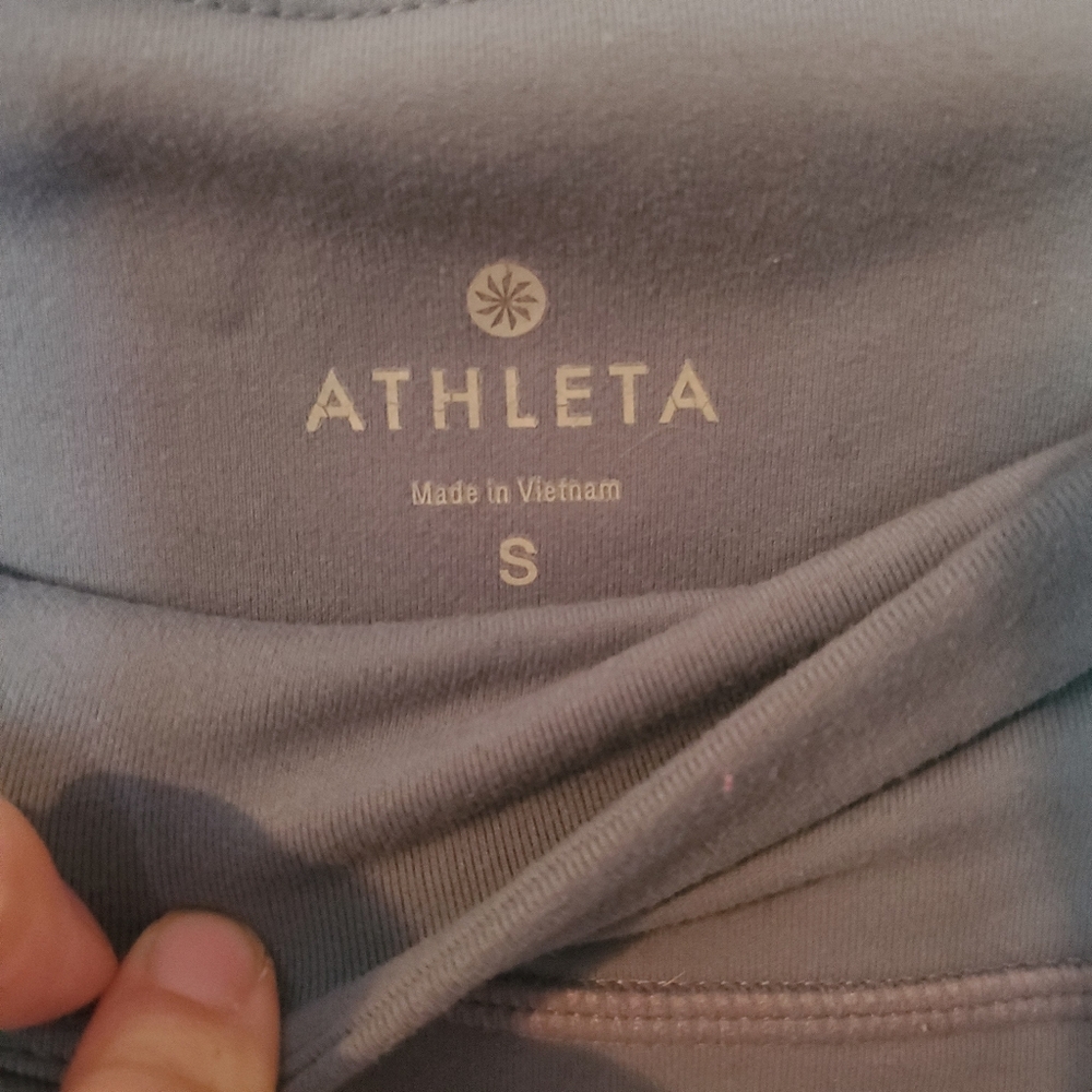 Athleta Straight Up Blue Gray Mid Rise Yoga Pants - Picture 2 of 4